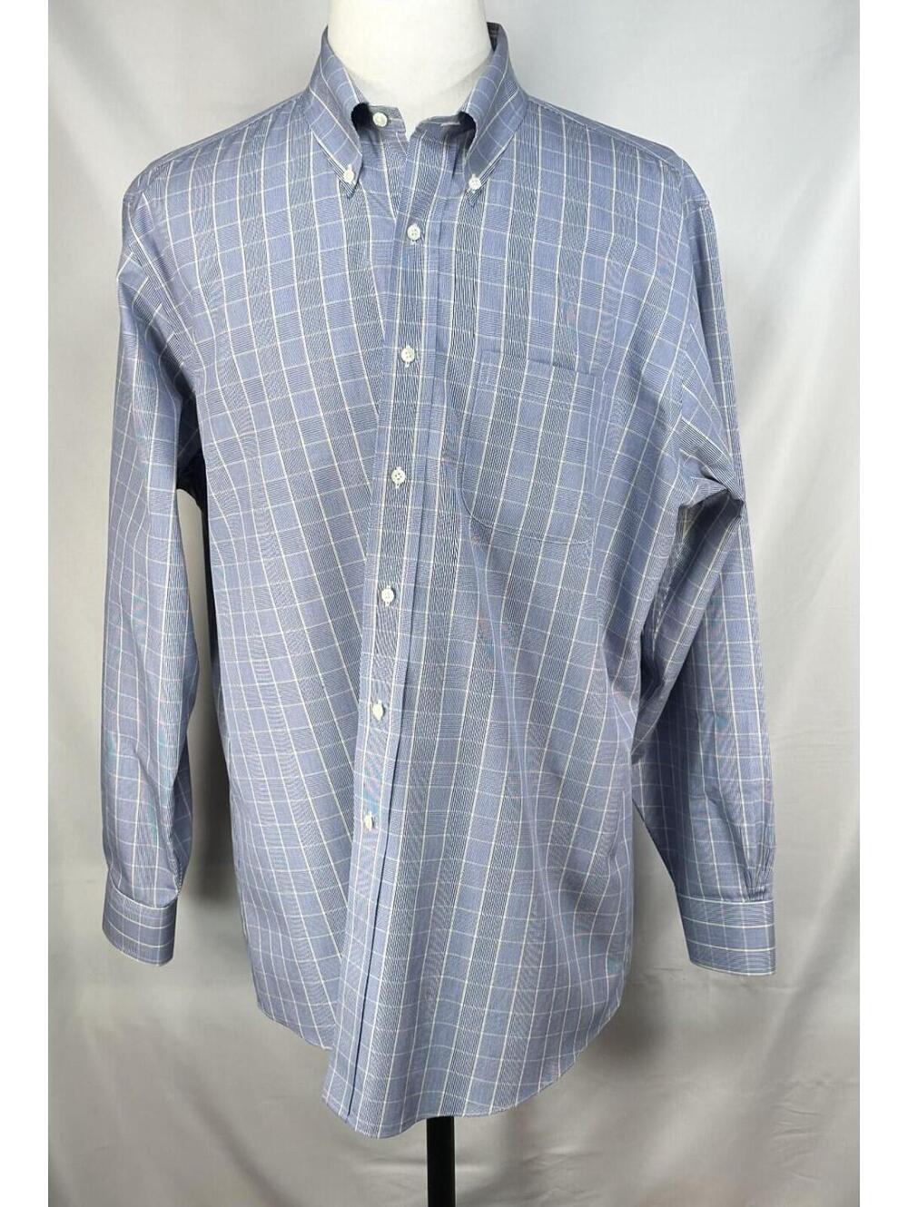 Brooks Brothers Non-Iron Cotton Oxford Button Up Blue Men XL